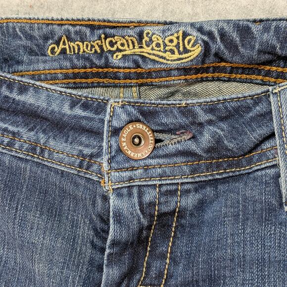 American Eagle Jeans Women’s 10 Regular Low Rise Bootcut Blue Denim Y2K 2000s - Picture 3 of 12